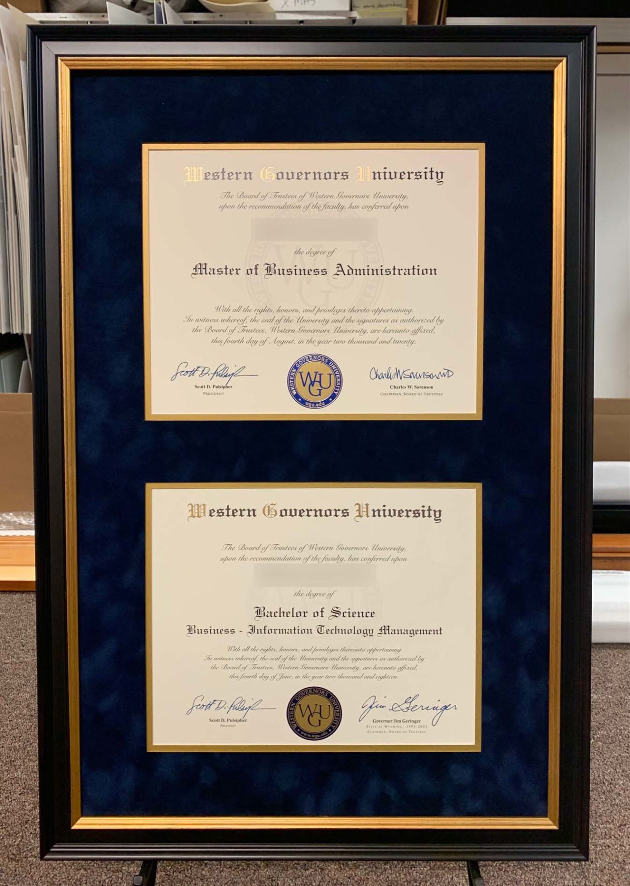 Framed Diplomas Corner Frame And Gallery